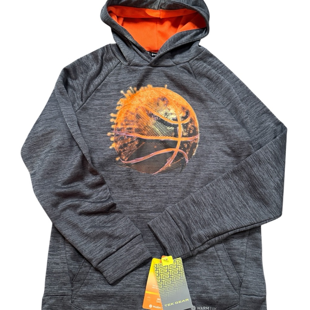 Boy’s Large (14/16) Gray and Orange Hoodie
